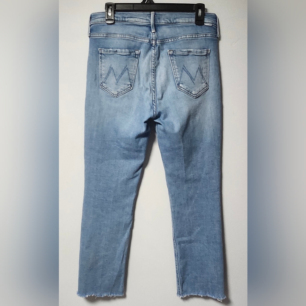 MOTHER The Midrise Dazzler Ankle Fray Denim Stetch Jeans 29 - Picture 3 of 7